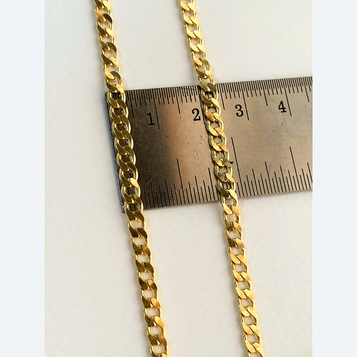 9K gold necklace 4mm. 24inches 14.5g. Curb chain GN375-4