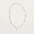 white pearl necklace 9k white gold cross pendant