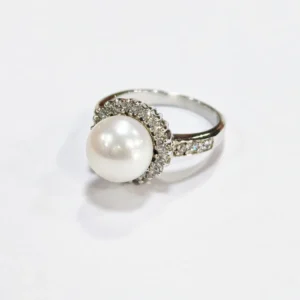 white pearl ring 925 silver 2
