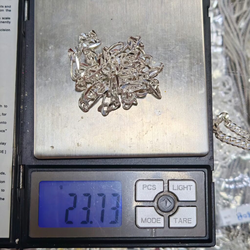สร้อยคอเงินแท้ ลายฟิกาโร่ อิตาลี 5.5มิล 24นิ้ว 23.7กรัม